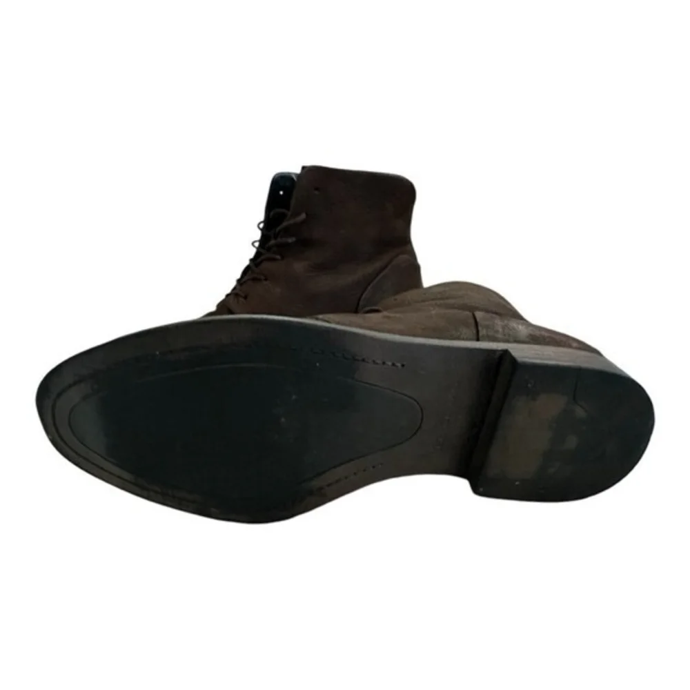 ZARA Black Tag Brown Nubuck Leather Mens Lace-Up Boots Size 7 US